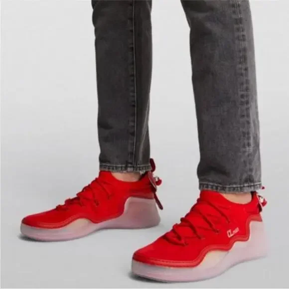 Christian Louboutin Arpoador Suede Mesh Mens Flat Sneakers Shoes Size 43 - Picture 2 of 13